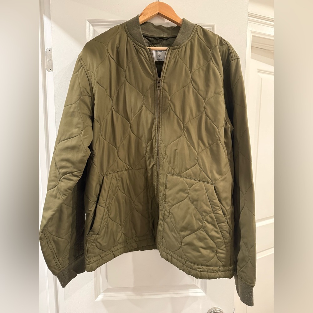 OLD NAVY Men’s Water-Resistant Quilted Bomber Zip Jacket - Olive - Large